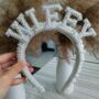 Personalised Pearl Headband Crown Bridal Birthday, thumbnail 4 of 4