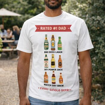 Rated #One Dad Personalised Beer T Shirt, 3 of 6