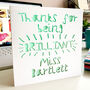 Personalised Brilliant Teacher Thank You Card, thumbnail 1 of 4