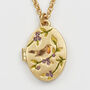 Robin And Blackberry Gold Locket Chain Necklace, thumbnail 3 of 8