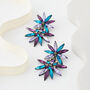 Peacock Cluster Blue And Purple Chandelier Earrings, thumbnail 2 of 3