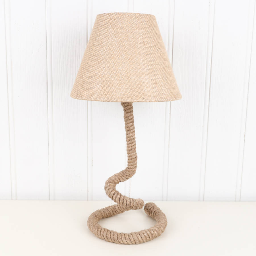 nautical jute rope table lamp with shade by dibor