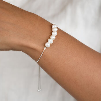 Sterling Silver 60th Birthday Pearl Bracelet, 2 of 9