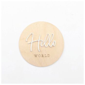 'Hello' World' Baby Announcement Plaque, 2 of 4
