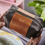Personalised Canvas Washbag With Leather Panel, thumbnail 2 of 9