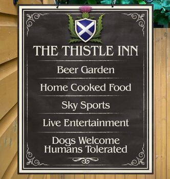 Thistle Inn Personalised Home Pub Sign Man Cave Sign, 8 of 9