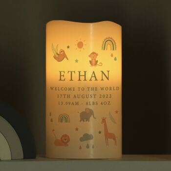 Personalised Safari Animals LED Candle, 3 of 4