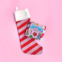 Smiles And Stripes Knitted Christmas Stocking, thumbnail 4 of 8