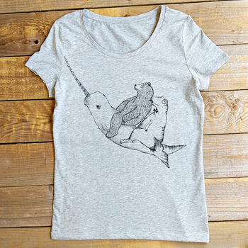 Narwhal And Bear Women's Organic T Shirt, 3 of 6
