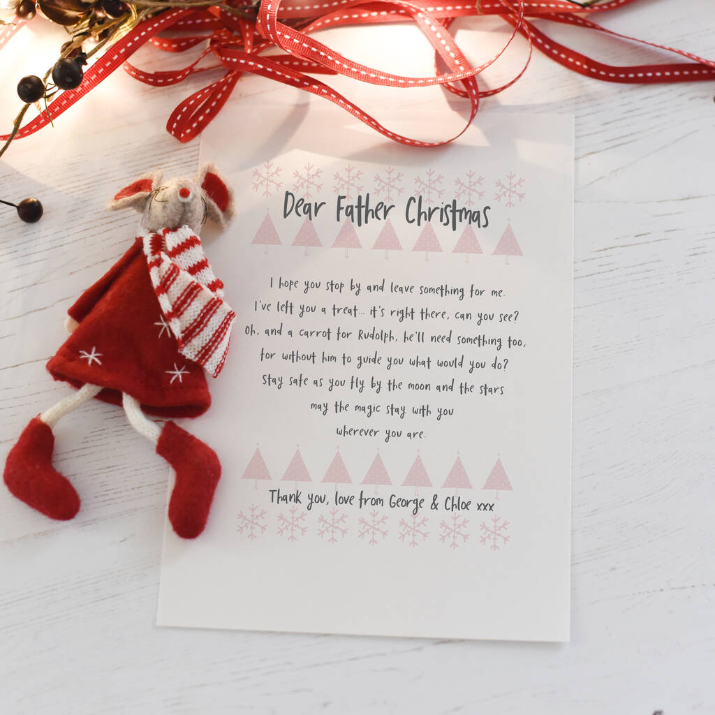 Personalised Father Christmas Letter Keyring Santa Gift Box Christmas Eve 