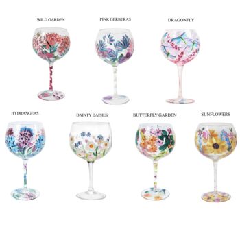 Hand Painted Gin Glasses, 4 of 8