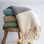 Personalised Cotton Handwoven Throw, Gift For Her, thumbnail 2 of 9