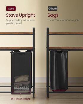 Laundry Hamper With Pull Out Bag And Shelves, 5 of 8