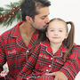 Personalised Dad And Child Matching Luxury Brushed Cotton Tartan Christmas Pyjama, thumbnail 1 of 6