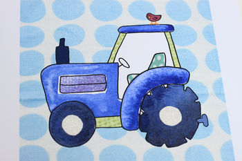 Tractor Children's Personalised Print, 3 of 8