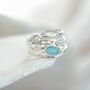 Statement Silver Ring With Larimar And Pearl, thumbnail 5 of 8