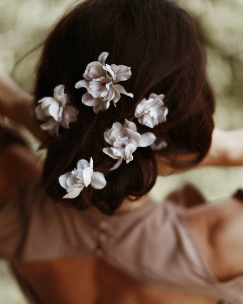 Franny Flower Hair Pins Nude By Rock N Rose 