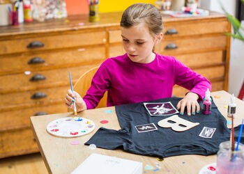 Personalised Kids Black T Shirt Painting Craft Kit, 5 of 9