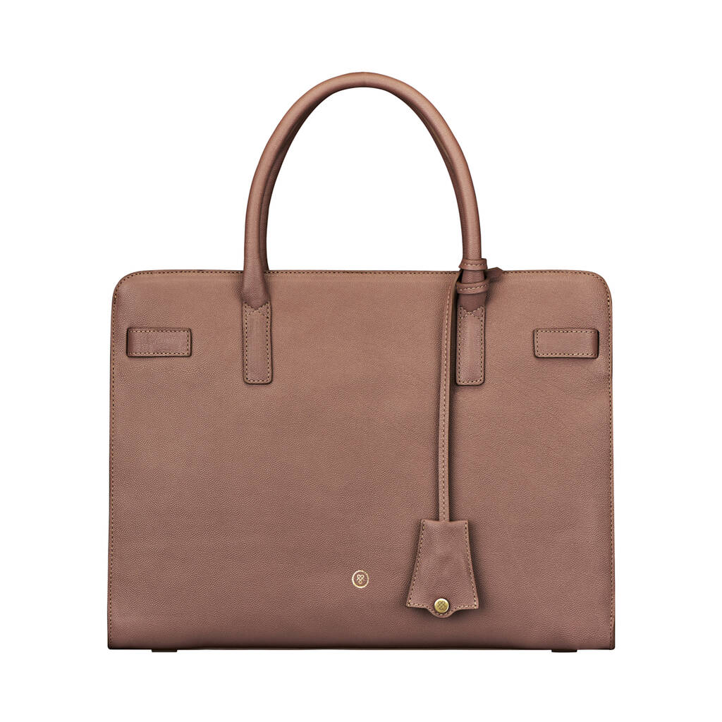 Ladies Quality Pebbled Leather Briefcase Tote 'Enrica' By Maxwell Scott
