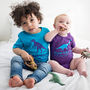Brother And Sister Dinosaur T Shirt And Babygrow Set, thumbnail 2 of 12