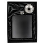 Personalised Black 6oz Hip Flask Wedding Favour Gift Set, thumbnail 3 of 7