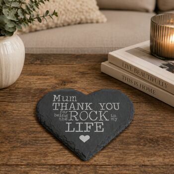 Personalised My Rock Slate Heart Keepsake Coaster, 3 of 4