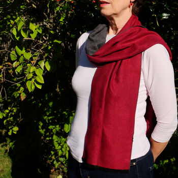Scarf Red / Grey Double Sided Soft And Warm, 3 of 8
