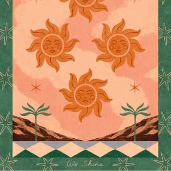 Together We Shine, Boho Celestial Sun Tarot Art Print, 3 of 3