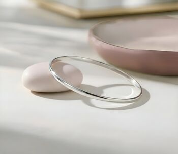 Handmade Solid Sterling Silver 3mm Bangle, 4 of 4