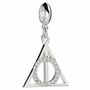 Harry Potter Sterling Silver Deathly Hallows Slider Charm With Crystals, thumbnail 1 of 3
