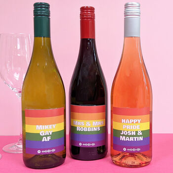 Personalised Pride Party Wine Bottle With Playlist, 2 of 4
