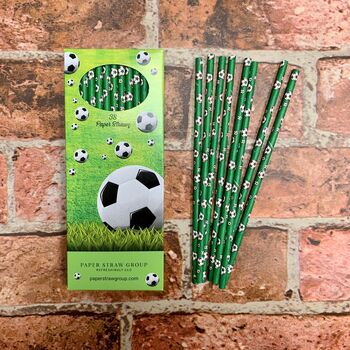 Football Paper Straws Box Of 38 100% Biodegradable, 3 of 7
