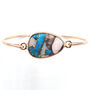 18ct Rose Gold Plated Opal And Turquoise Bangle, thumbnail 2 of 3