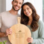 Personalised Wooden Couples Valentine Pizza Board Paddle, thumbnail 2 of 4