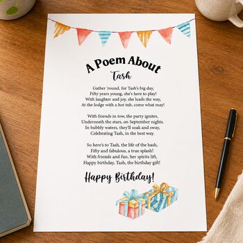 Personalised 50th Birthday Gift Print Special Poem, 2 of 11