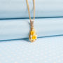 Hand Painted Daffodil Tear Drop Pendant Necklace, thumbnail 3 of 6