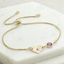 Gold Plated Initial And February Birthstone Bracelet, thumbnail 1 of 5
