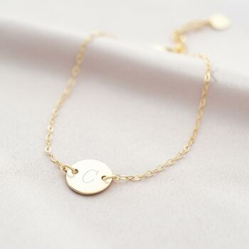 Personalised Sterling Silver Initial Disc Bracelet, 6 of 12