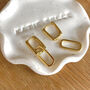 Interlinking Square Hoop Earrings, Gold Plated, thumbnail 2 of 4