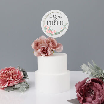 Personalised Wedding Cake Topper With Peonies, 3 of 5