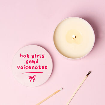 Funny Voice Note Gift For Her Hot Girls Send Voicenotes Candle, 2 of 6