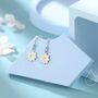Sterling Silver Enamel Daisy Drop Hook Earrings, thumbnail 1 of 10