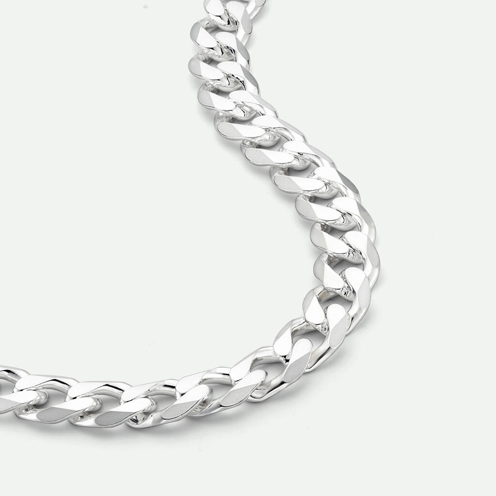 Sterling Silver Curb Chain Necklace 11.4mm 22 Inches, 1 of 5