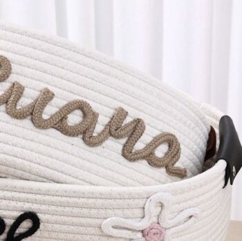 Personalised Crotchet Handwoven Rope Basket, 5 of 7