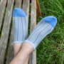 Pin Stripe Grey Luxury Crew And Trainer Men’s Socks, thumbnail 1 of 5