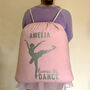 Personalised Ballet Dance Drawstring Bag, thumbnail 2 of 3