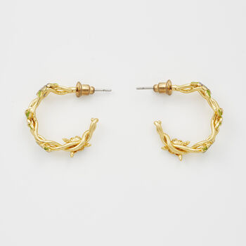 Gold Wildflower Hoop Earrings, 4 of 7