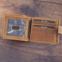 Personalised Men's Oiled Leather Wallet Rfid Cognac Brown, thumbnail 3 of 8