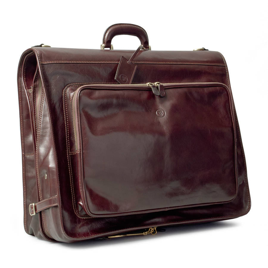 the finest leather garment / suit carrier. 'rovello' by maxwell scott ...