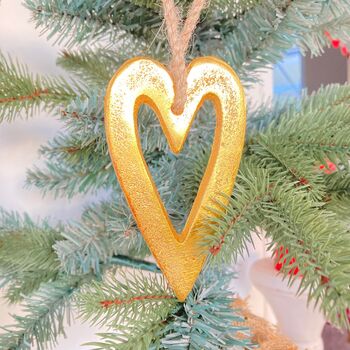 Gold Heart Hanging Decoration, 3 of 5